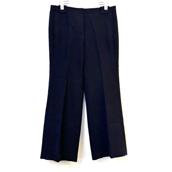 Ann Taylor LOFT Kate Fit Flat Front Wide Leg Trouser Pants Black Petite Size 8P - Picture 1 of 4